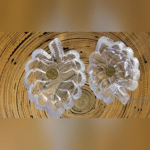 * 2 Vintage Cristal D’Arques 24% Lead Crystal Fern Leaf Fougere Dish France